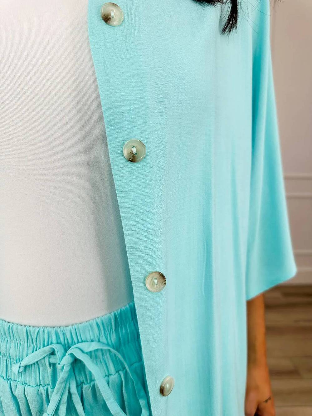NEW DEAR SCARLETT daze high-rise rayon blend wide leg pant set in blue - Picture 3 of 4